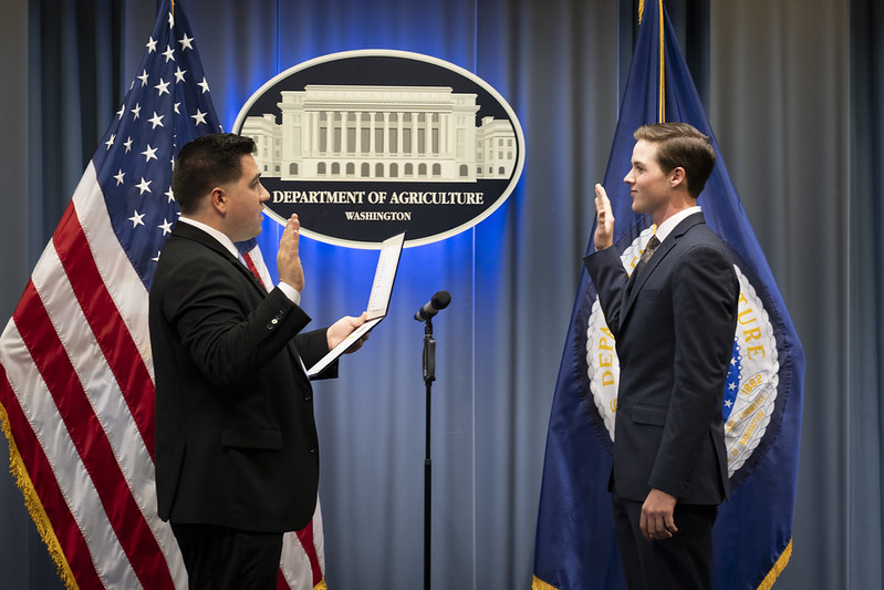 An intern swearing in