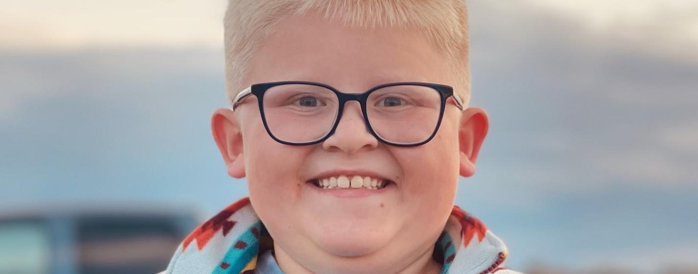 A boy smiling