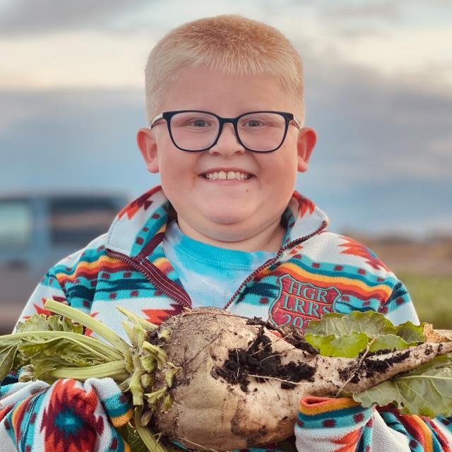 A boy smiling