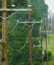 A person working on power lines