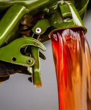 Red diesel being poured