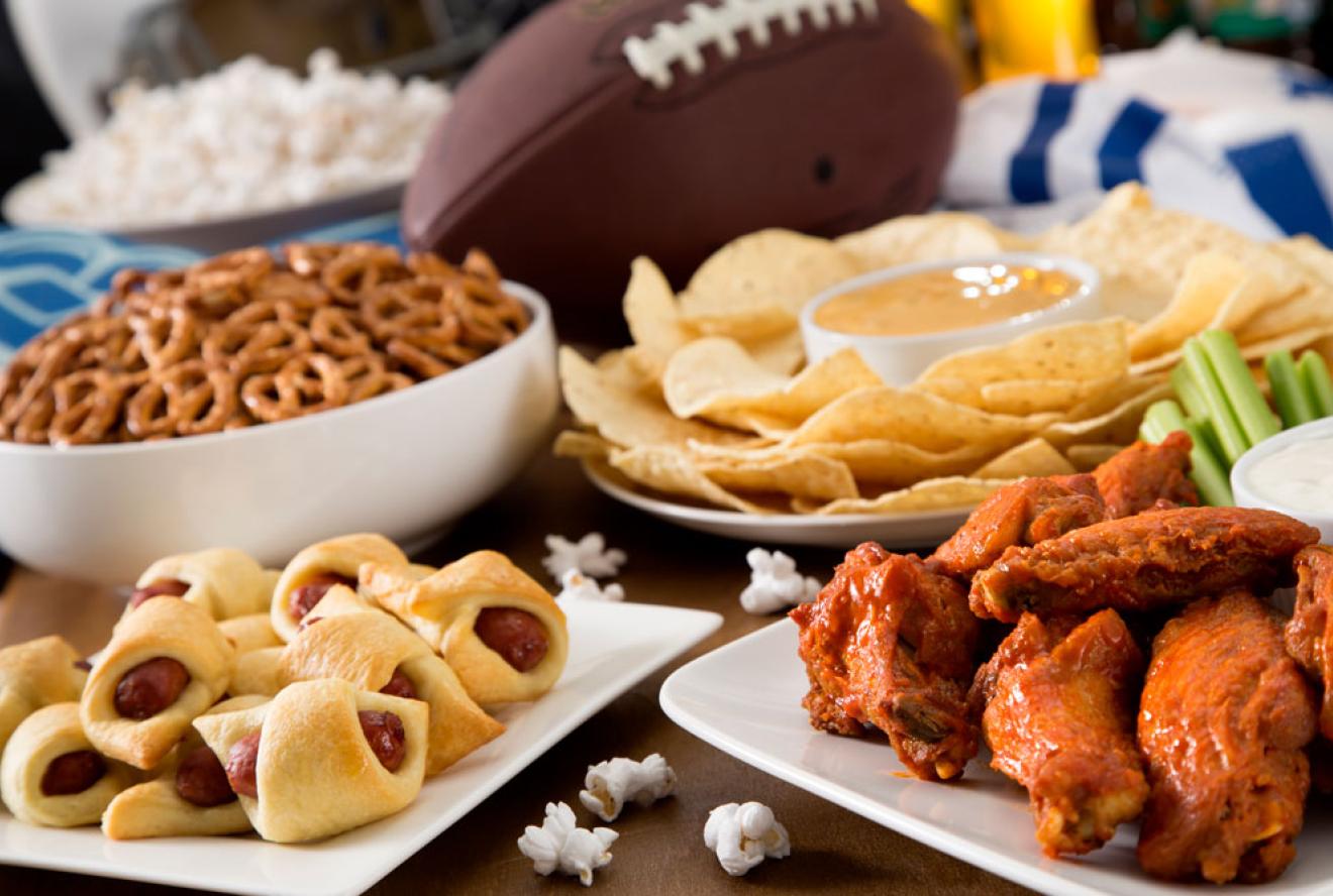 Assortment of foods on plates